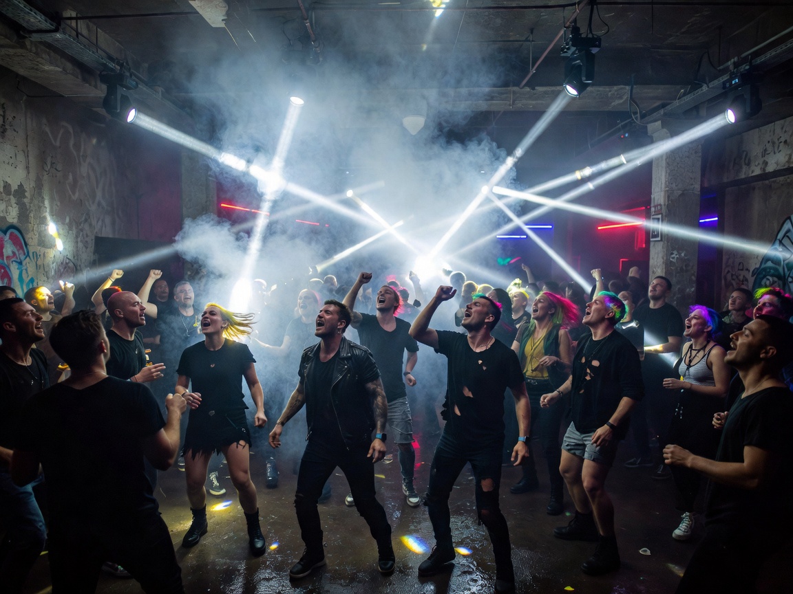 Berlin Industrial Nightclub Lighting and Techno Scene