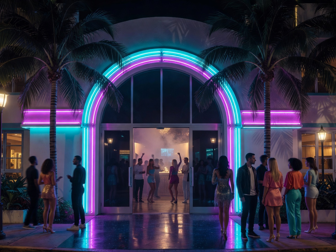 Miami South Beach Neon Lights Club Front